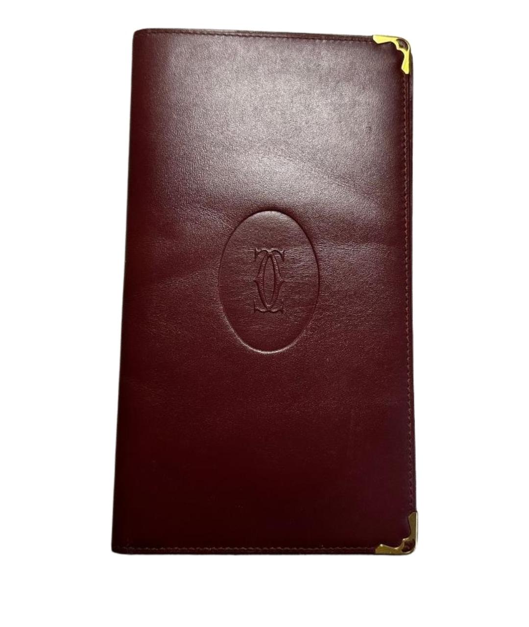 CARTIER Бордовый кожаный кошелек, фото 1