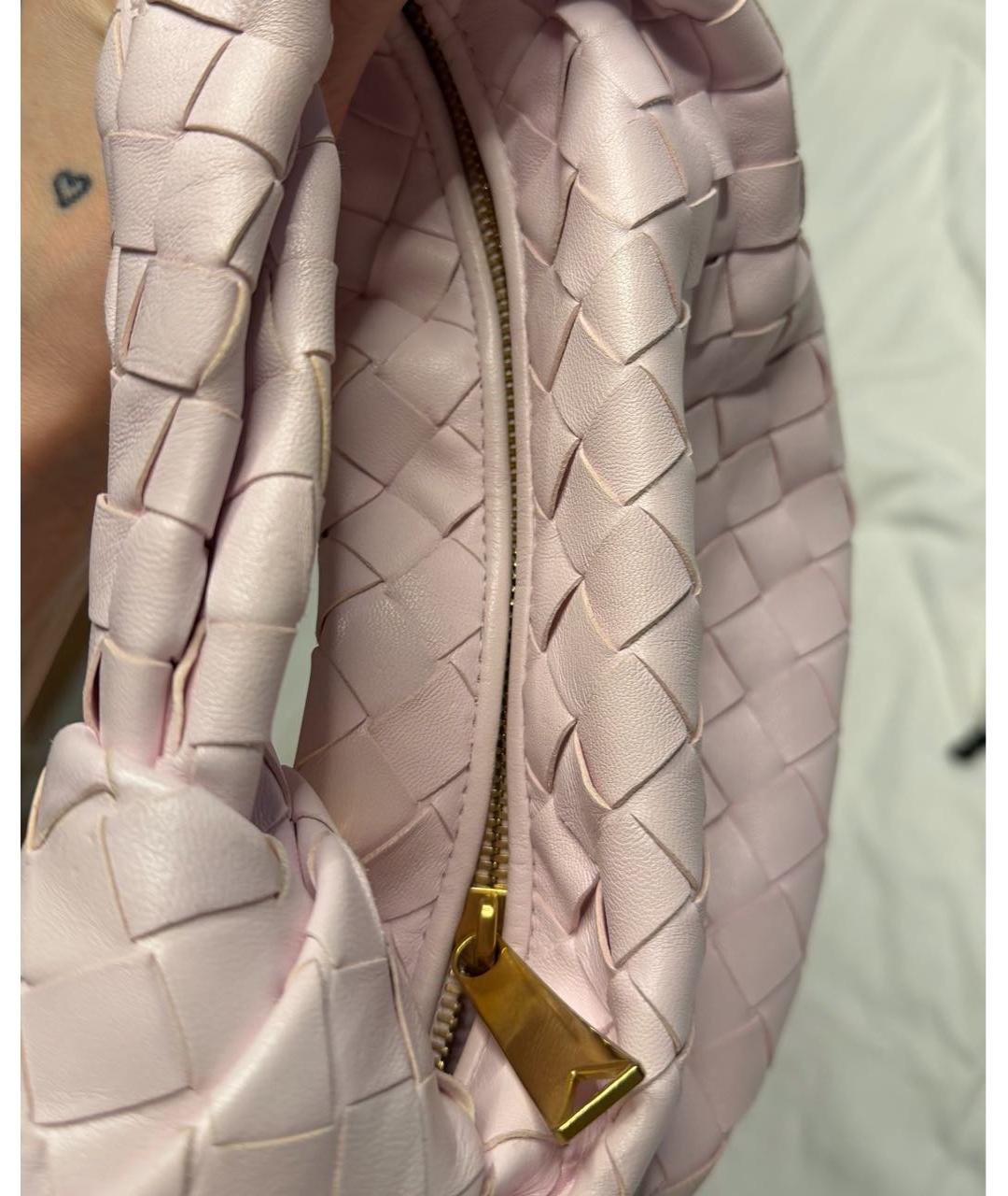 BOTTEGA VENETA Розовая кожаная сумка с короткими ручками, фото 6