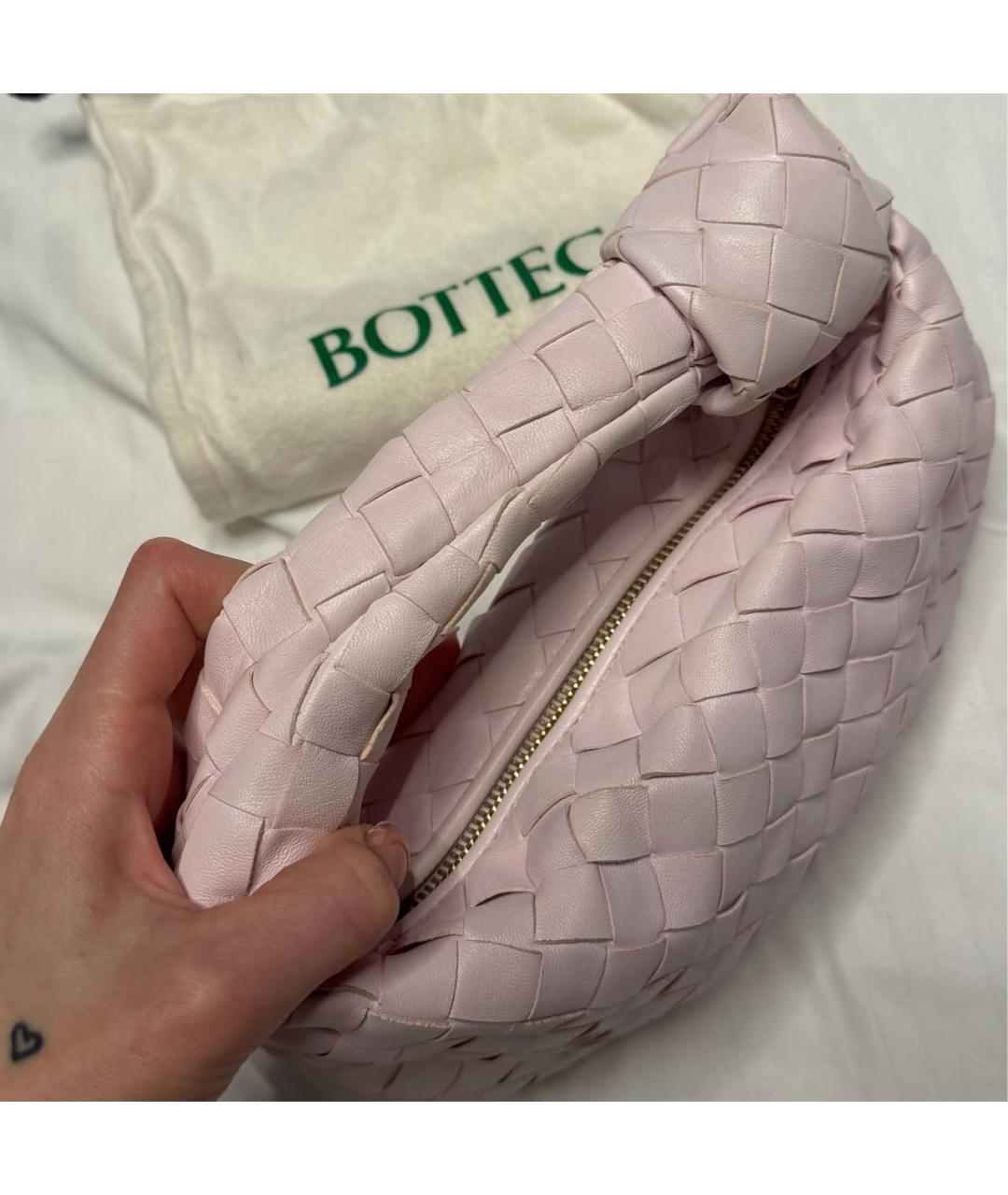 BOTTEGA VENETA Розовая кожаная сумка с короткими ручками, фото 4