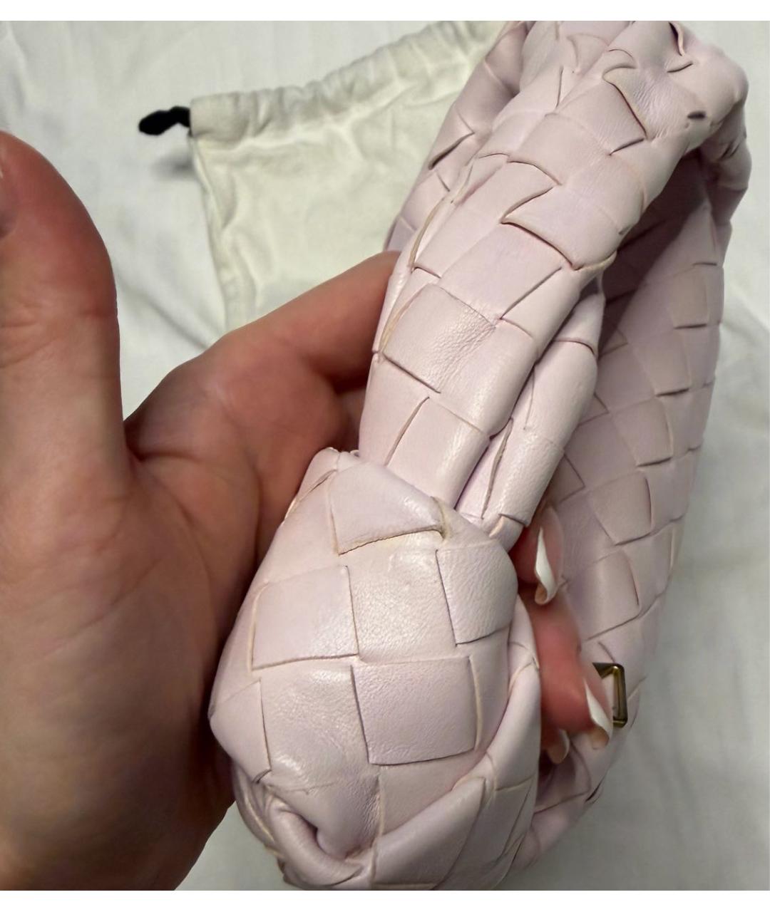 BOTTEGA VENETA Розовая кожаная сумка с короткими ручками, фото 5