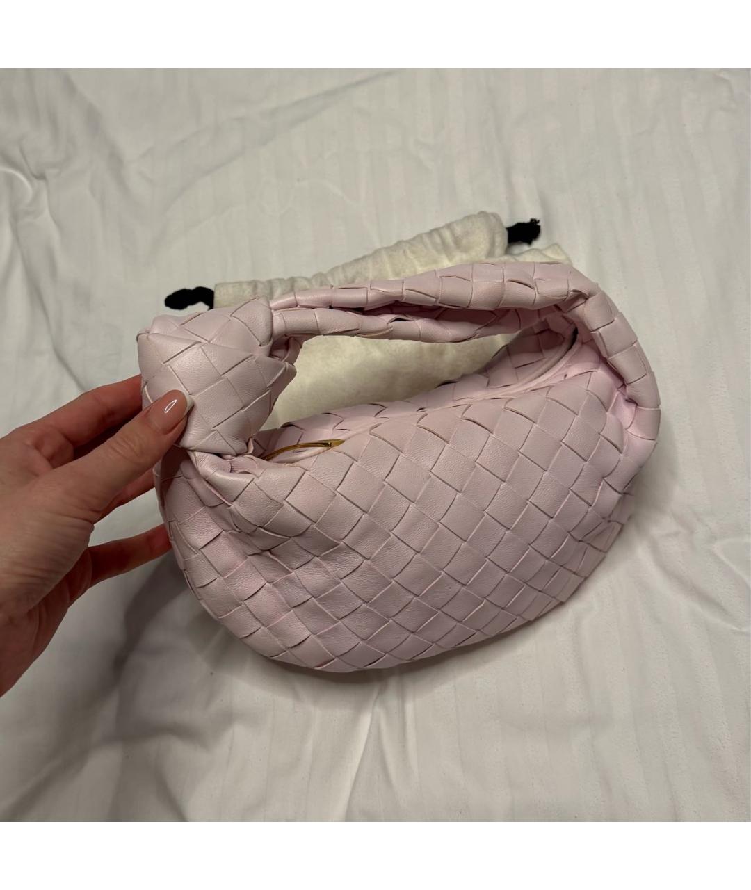 BOTTEGA VENETA Розовая кожаная сумка с короткими ручками, фото 7