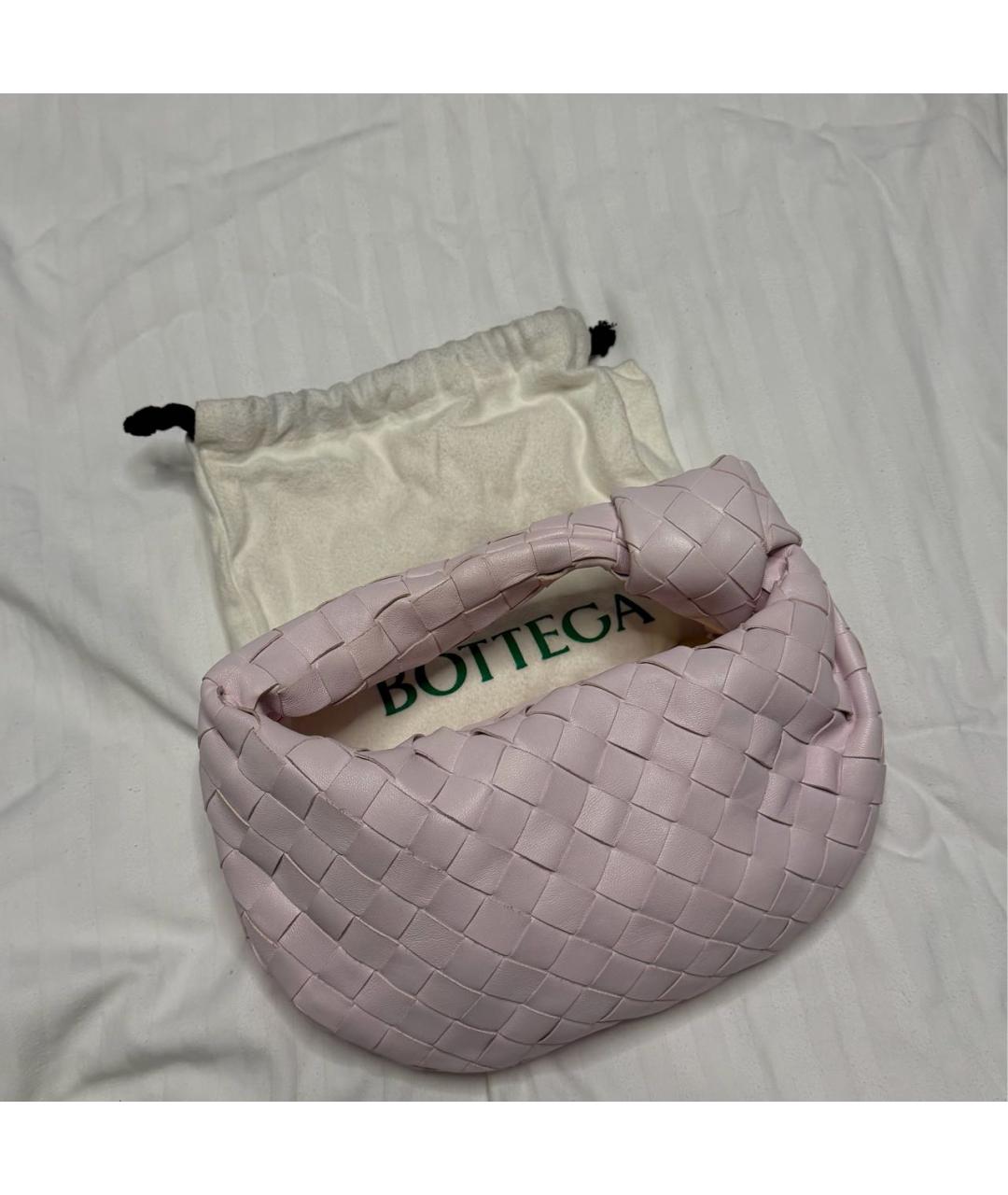 BOTTEGA VENETA Розовая кожаная сумка с короткими ручками, фото 2