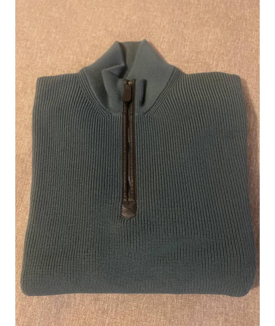 LORO PIANA Зеленый шерстяной джемпер / свитер, фото 2