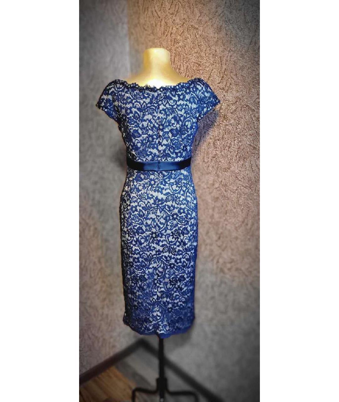 TADASHI SHOJI Синее полиэстеровое вечернее платье, фото 3