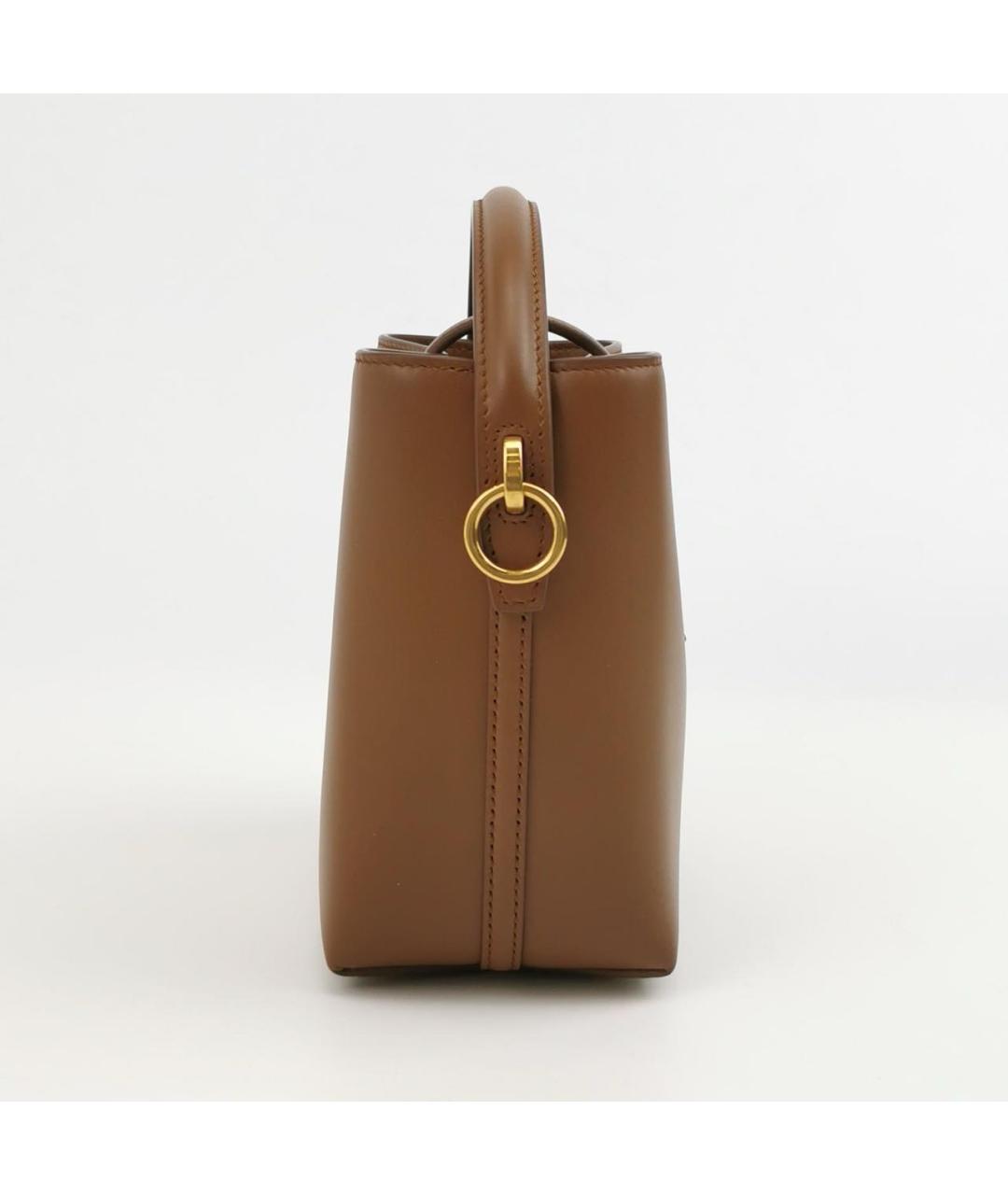 SAINT LAURENT Коричневая кожаная сумка через плечо, фото 3