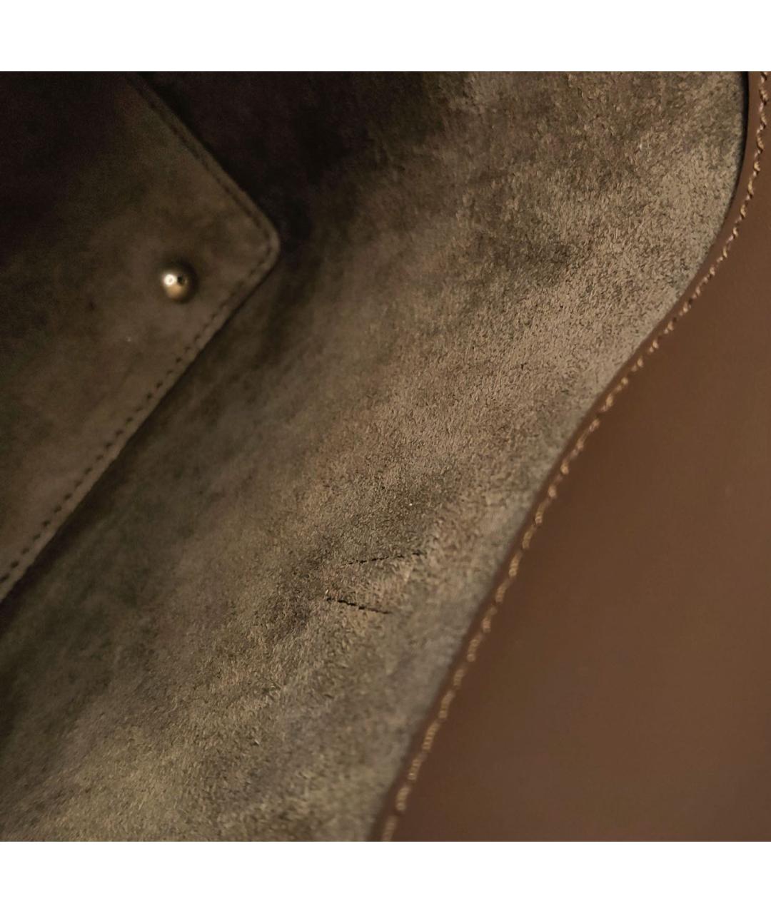 SAINT LAURENT Коричневая кожаная сумка через плечо, фото 5