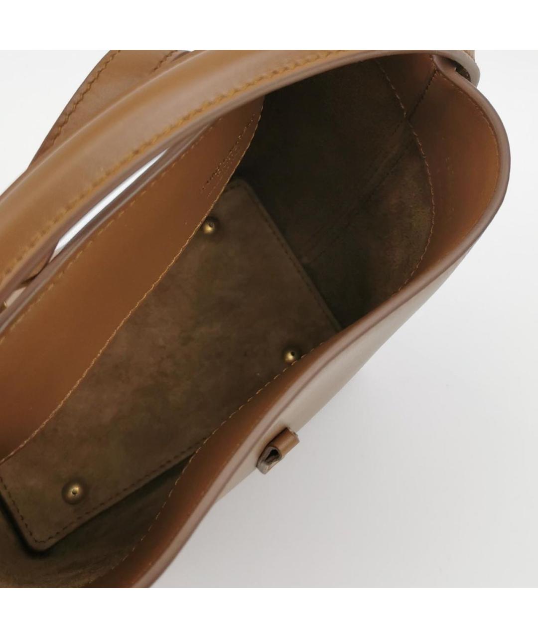 SAINT LAURENT Коричневая кожаная сумка через плечо, фото 4