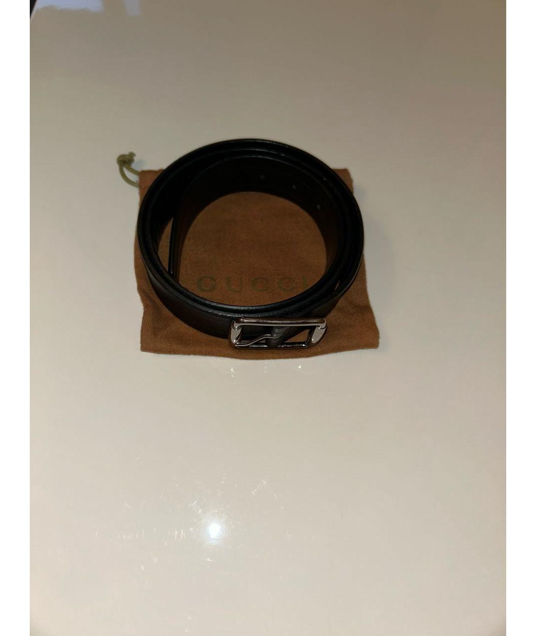 GUCCI Черный кожаный ремень, фото 2
