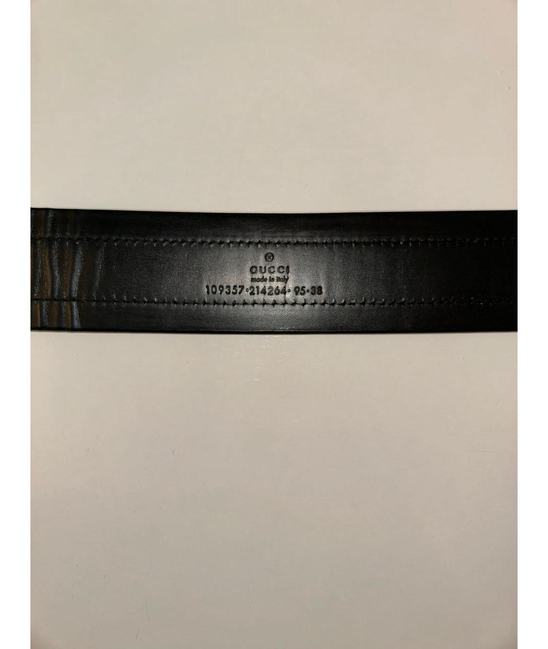 GUCCI Черный кожаный ремень, фото 5