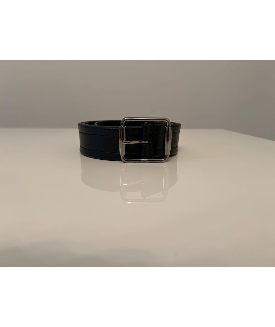 GUCCI Черный кожаный ремень, фото 3