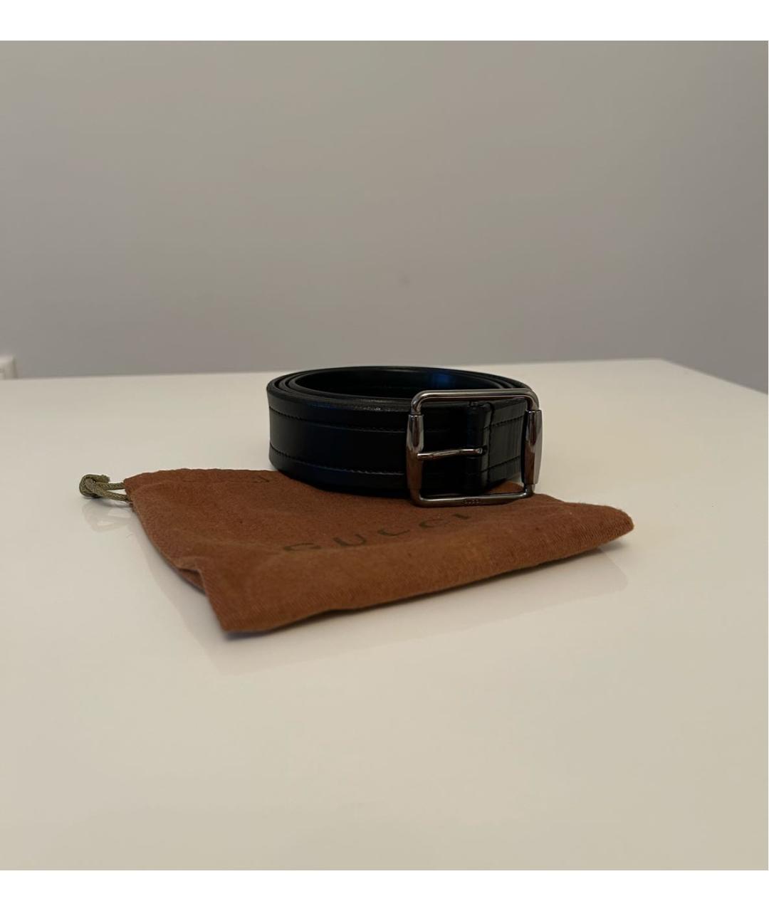 GUCCI Черный кожаный ремень, фото 6