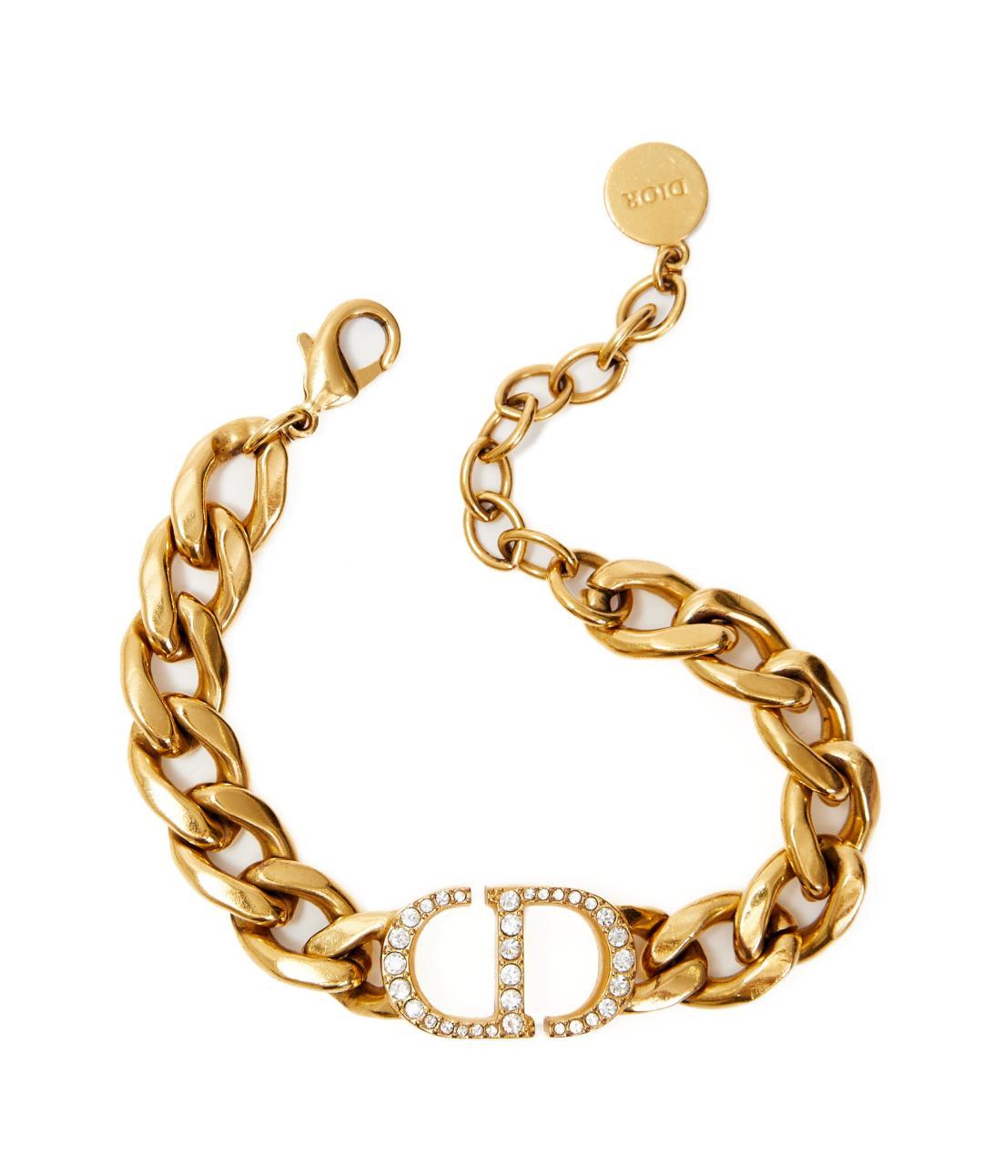 CHRISTIAN DIOR Золотой металлический браслет, фото 5