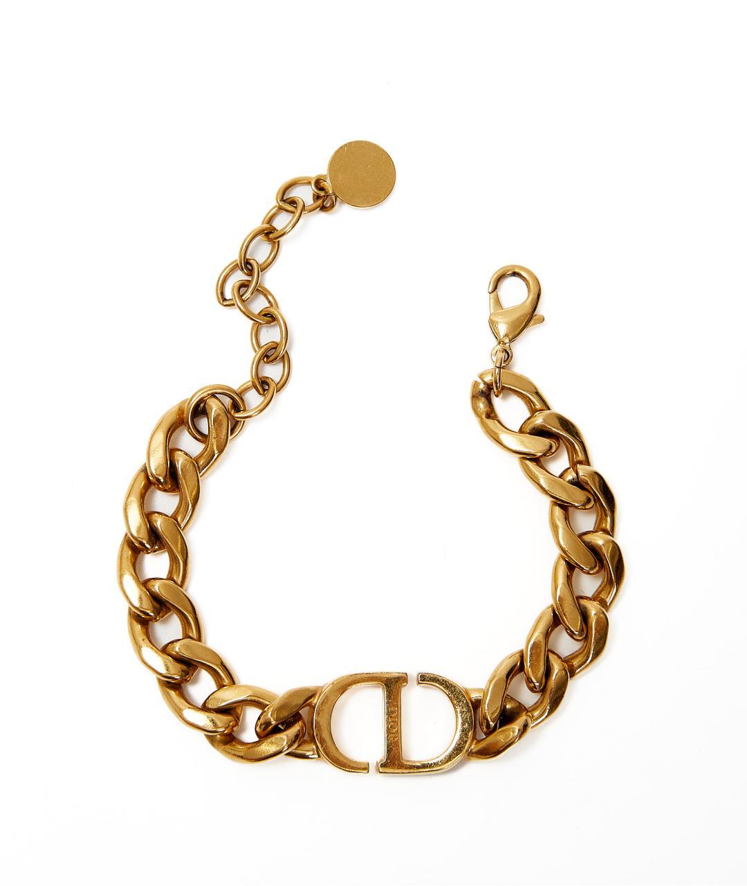CHRISTIAN DIOR Золотой металлический браслет, фото 2