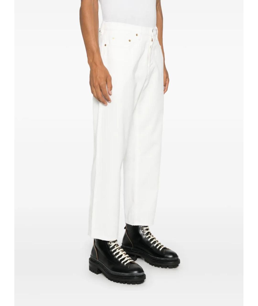 GOLDEN GOOSE DELUXE BRAND Белые хлопковые прямые джинсы, фото 3