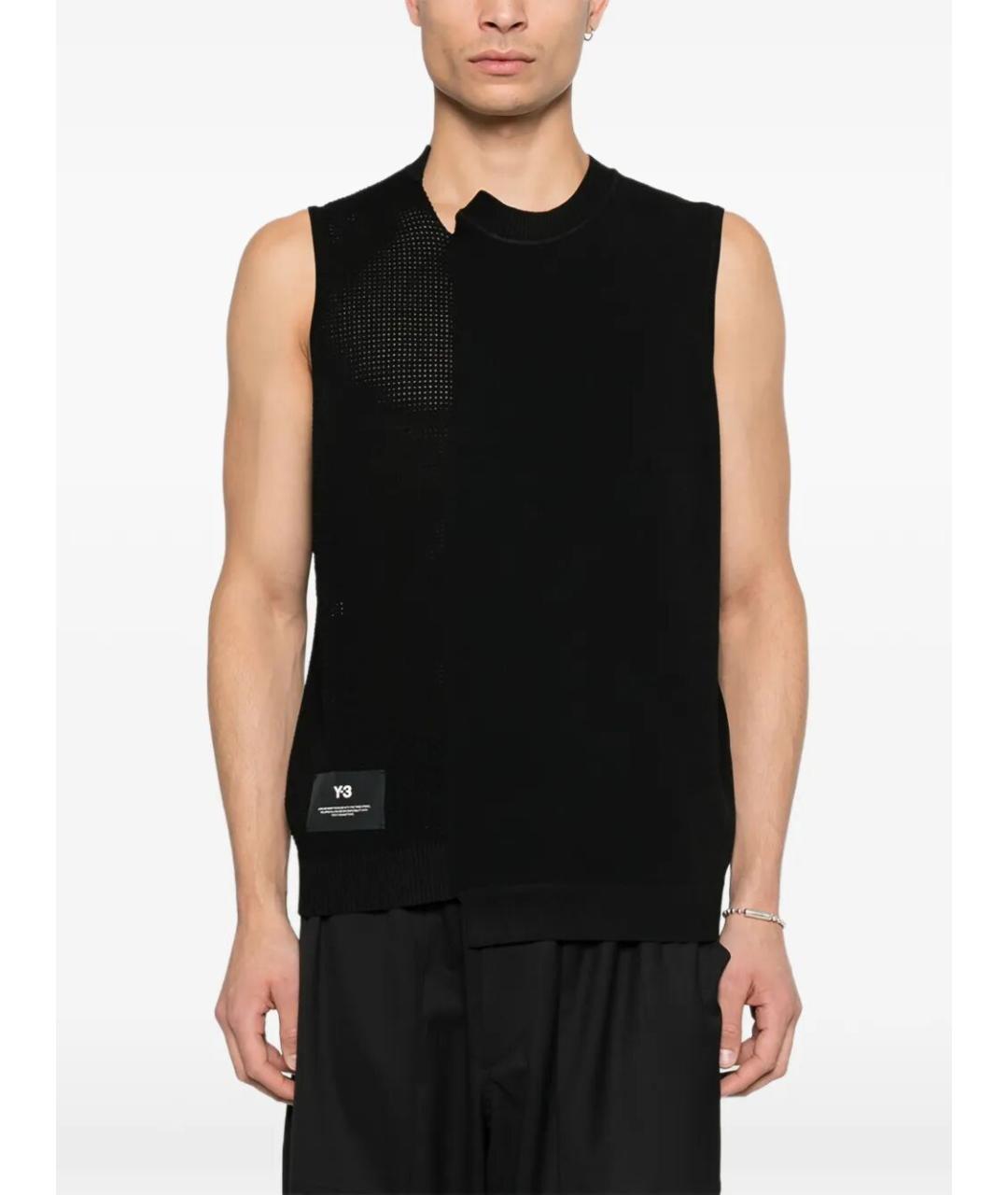 Y-3 Черная хлопковая жилетка, фото 2