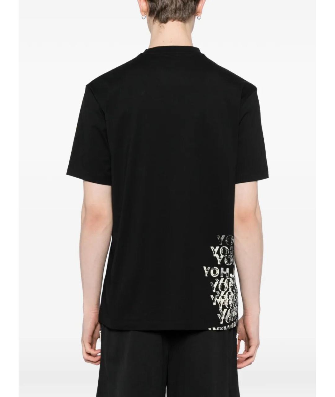 Y-3 Черная хлопковая футболка, фото 4