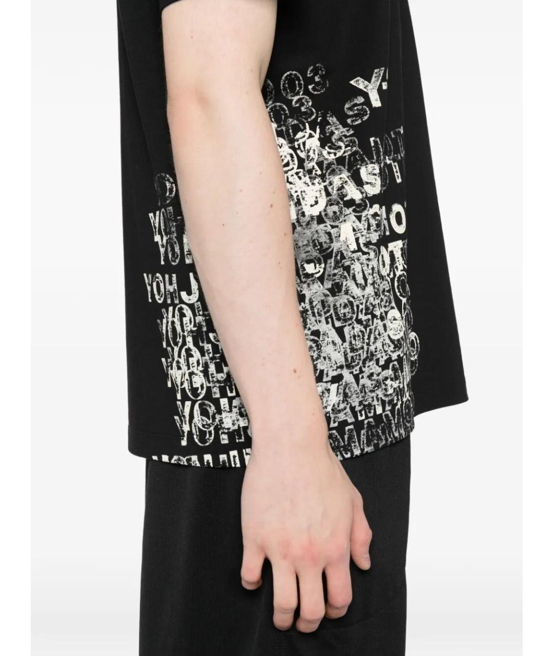 Y-3 Черная хлопковая футболка, фото 5