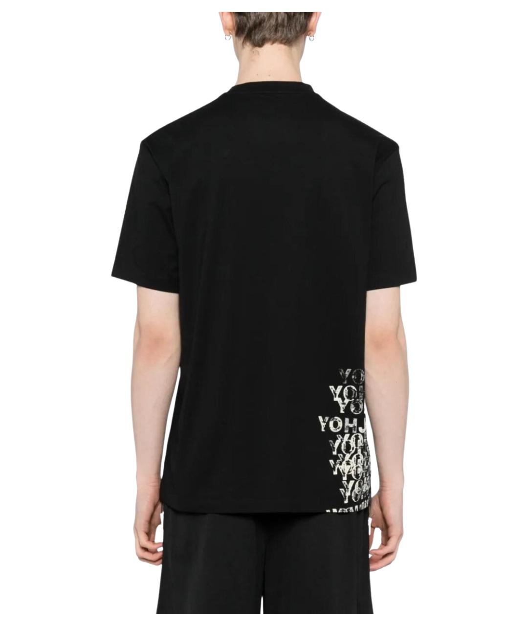 Y-3 Черная хлопковая футболка, фото 3