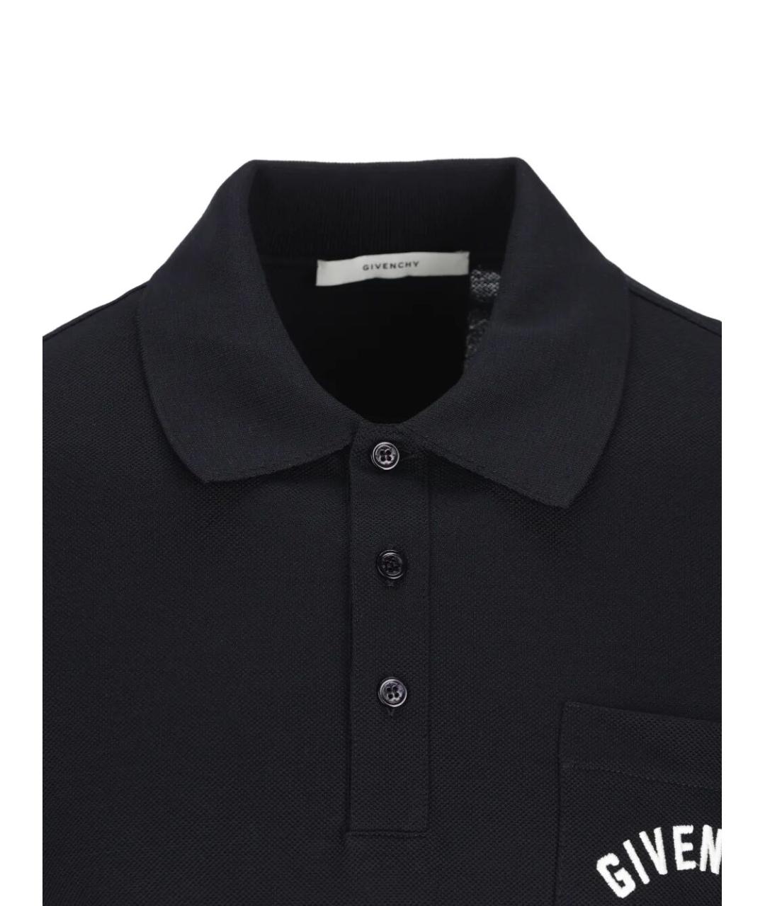 GIVENCHY Темно-синее хлопковое поло с коротким рукавом, фото 3