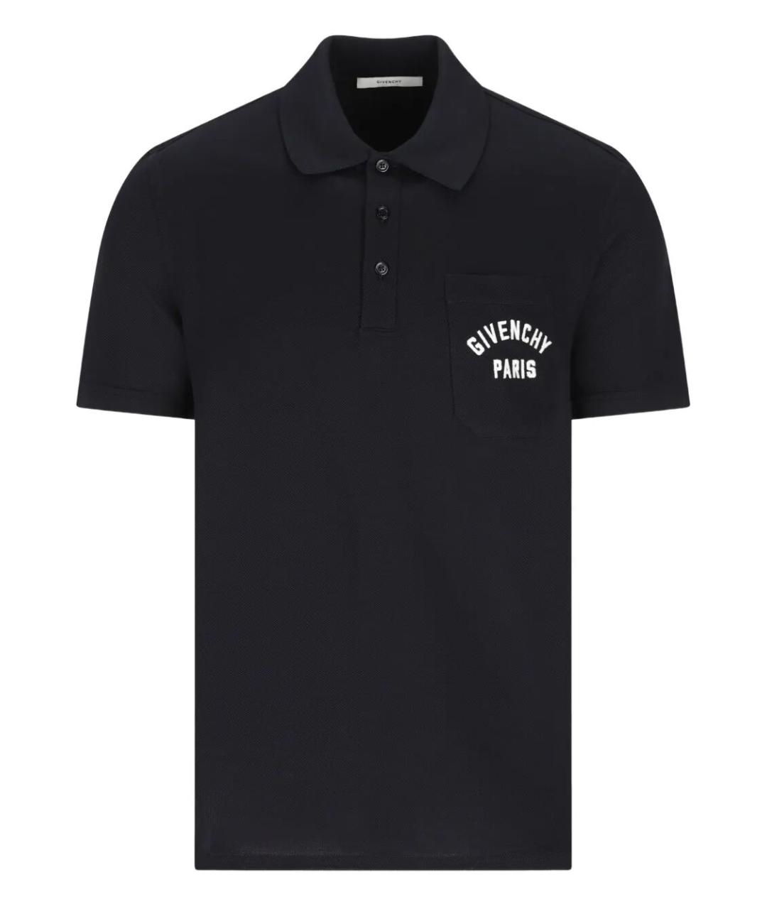 GIVENCHY Темно-синее хлопковое поло с коротким рукавом, фото 1