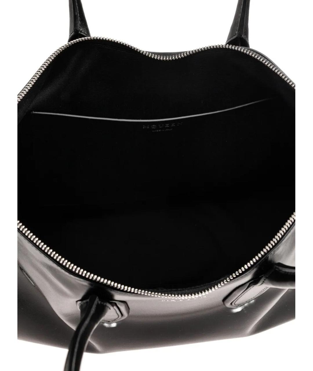 ALEXANDER MCQUEEN Черная кожаная сумка через плечо, фото 6