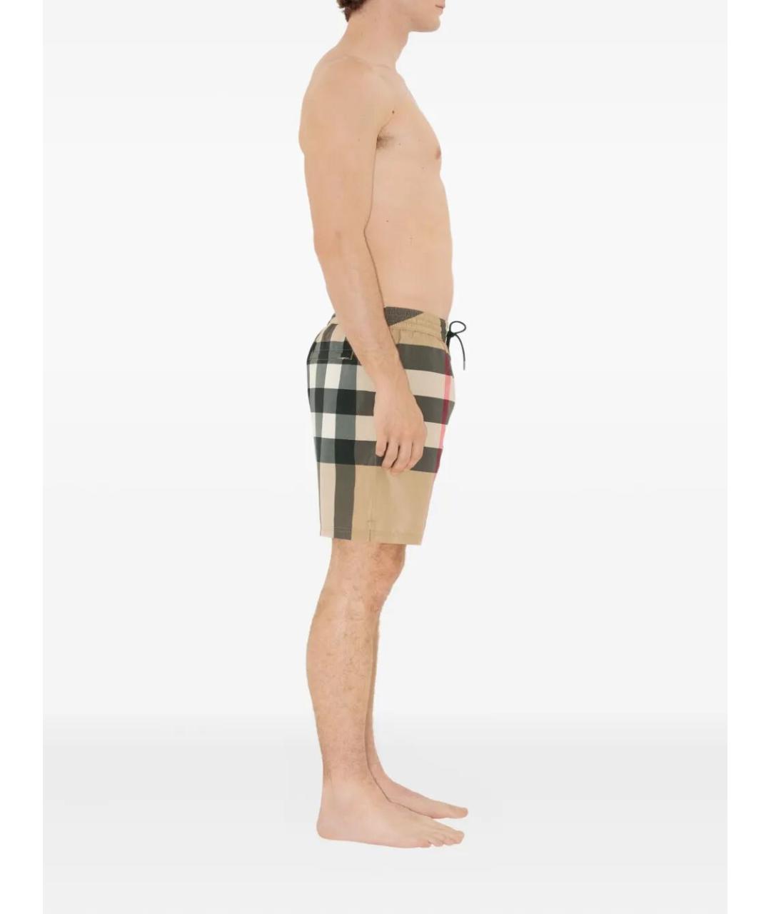 BURBERRY Бежевые полиэстеровые плавки, фото 4