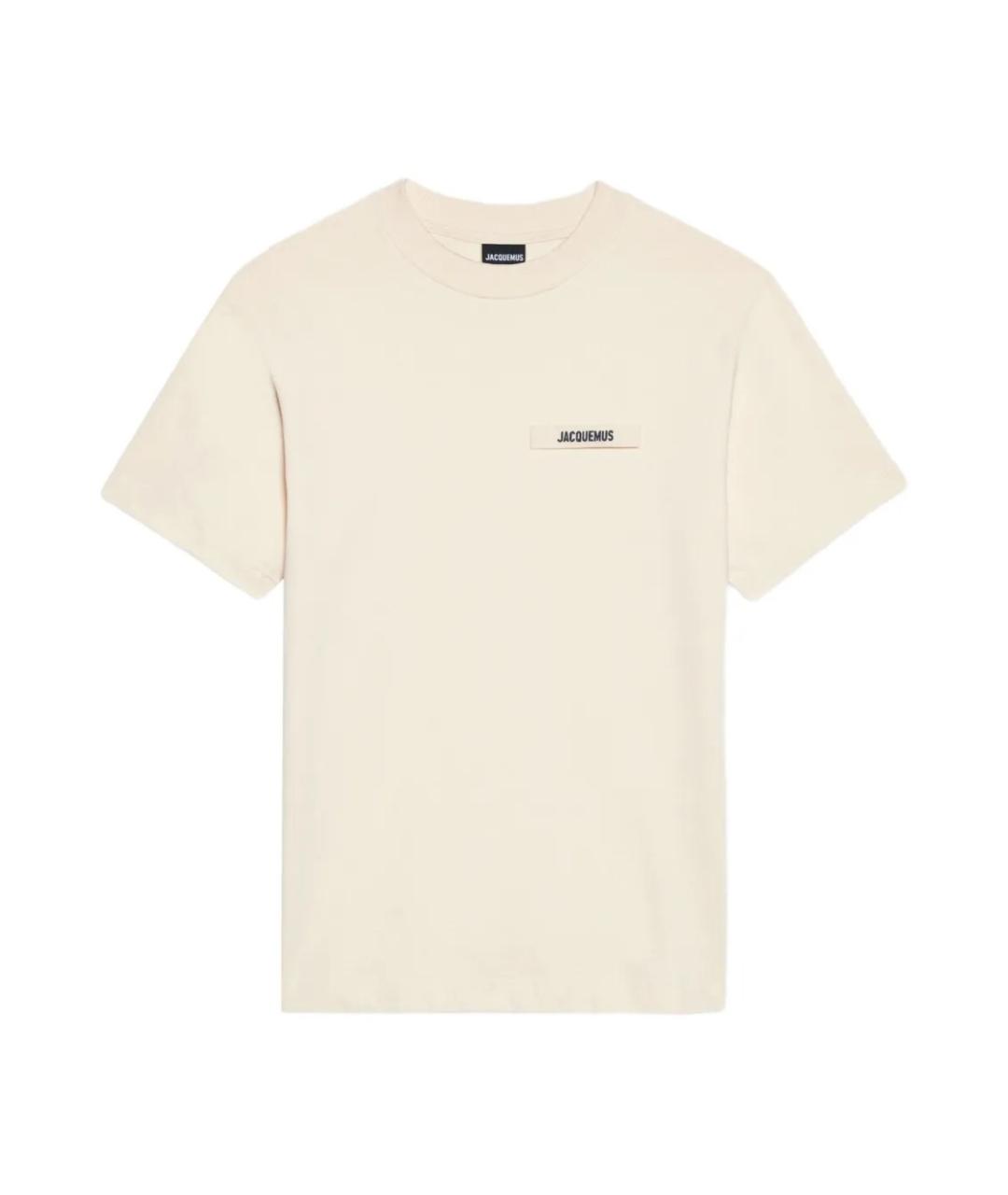 JACQUEMUS Бежевая хлопковая футболка, фото 1