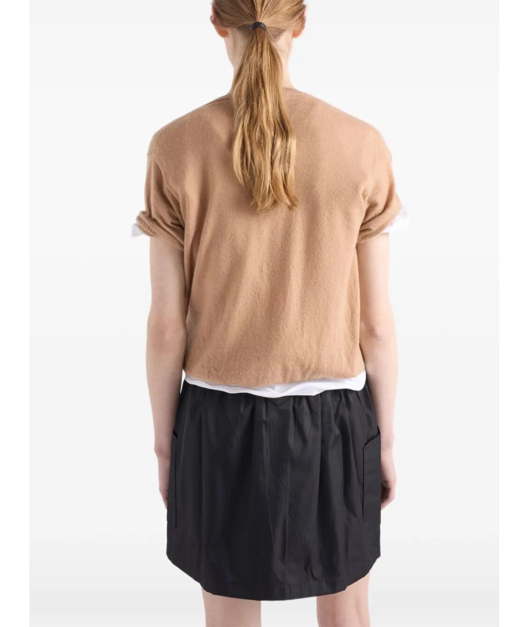 PRADA Черная полиамидовая юбка мини, фото 3