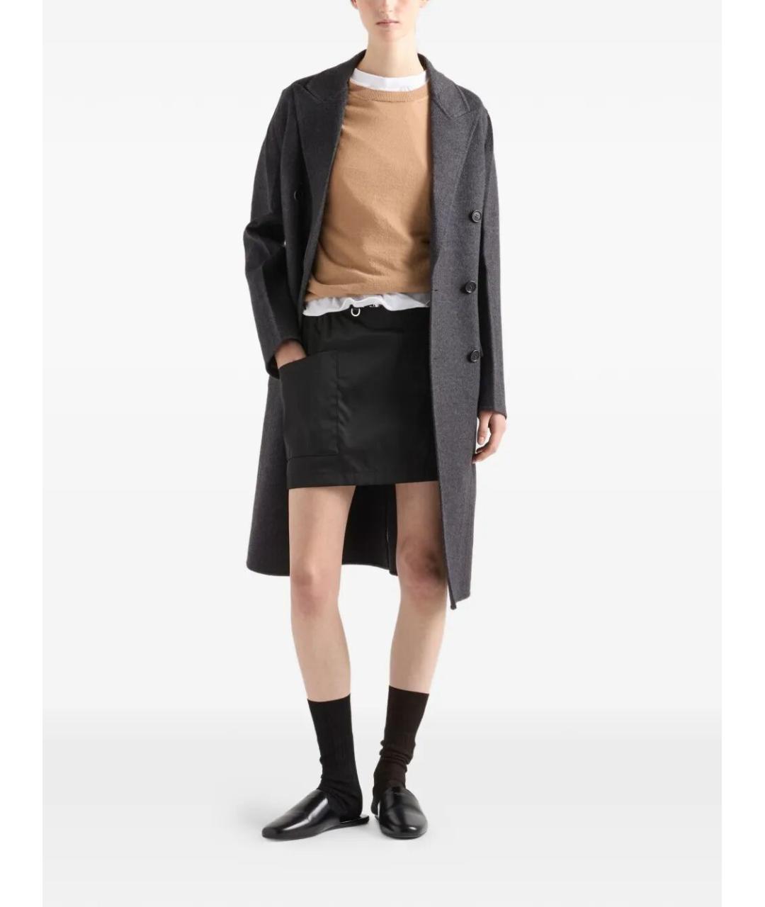 PRADA Черная полиамидовая юбка мини, фото 2