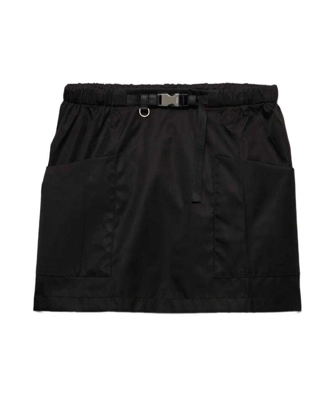 PRADA Черная полиамидовая юбка мини, фото 1