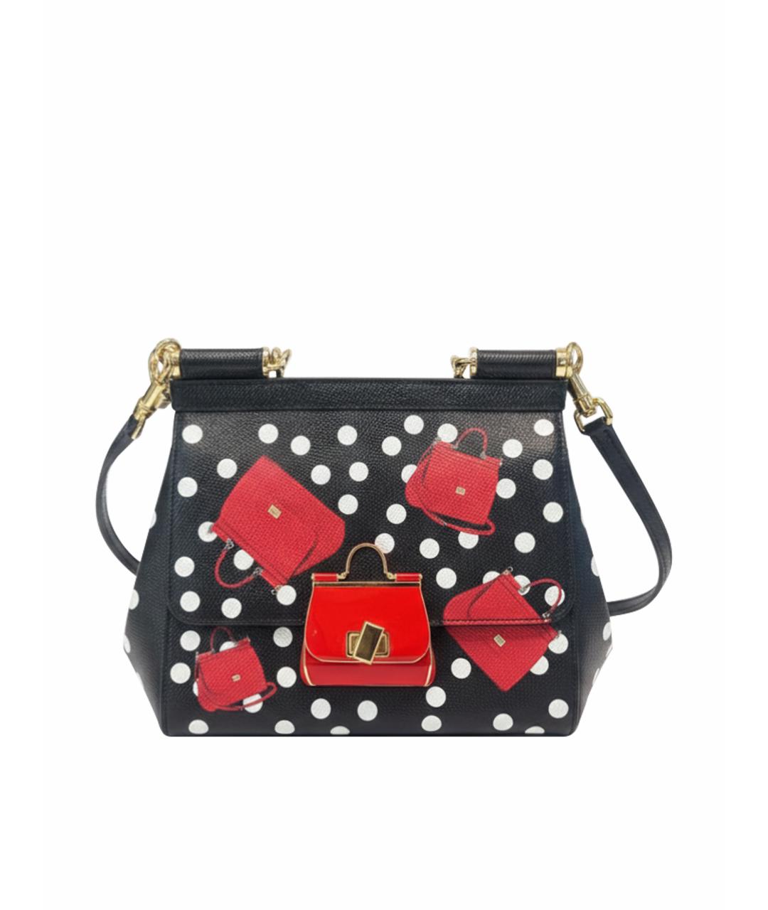 DOLCE&GABBANA Черная кожаная сумка с короткими ручками, фото 1