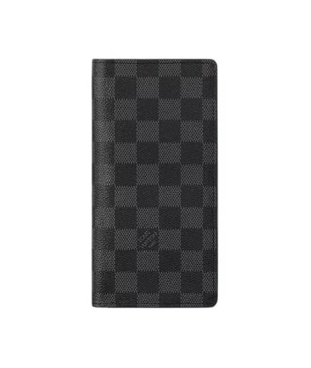 LOUIS VUITTON Антрацитовый кожаный кошелек, фото 1