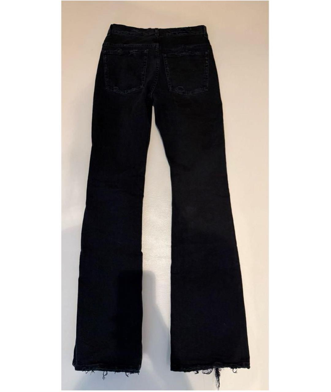 ACNE STUDIOS Черные хлопковые джинсы клеш, фото 2