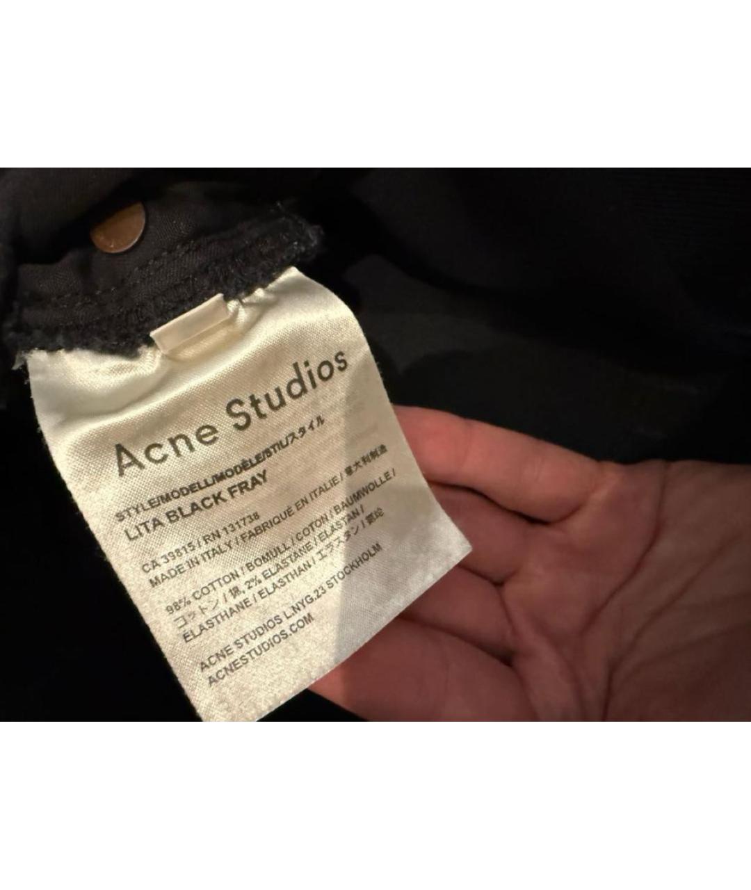 ACNE STUDIOS Черные хлопковые джинсы клеш, фото 4
