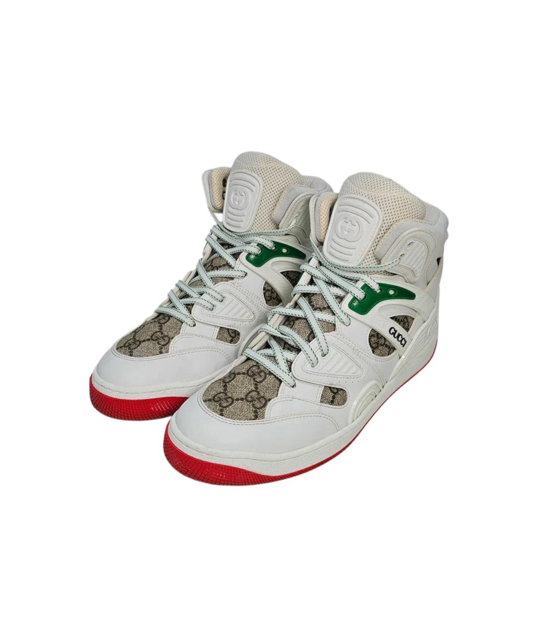 GUCCI Белые кожаные кеды, фото 3