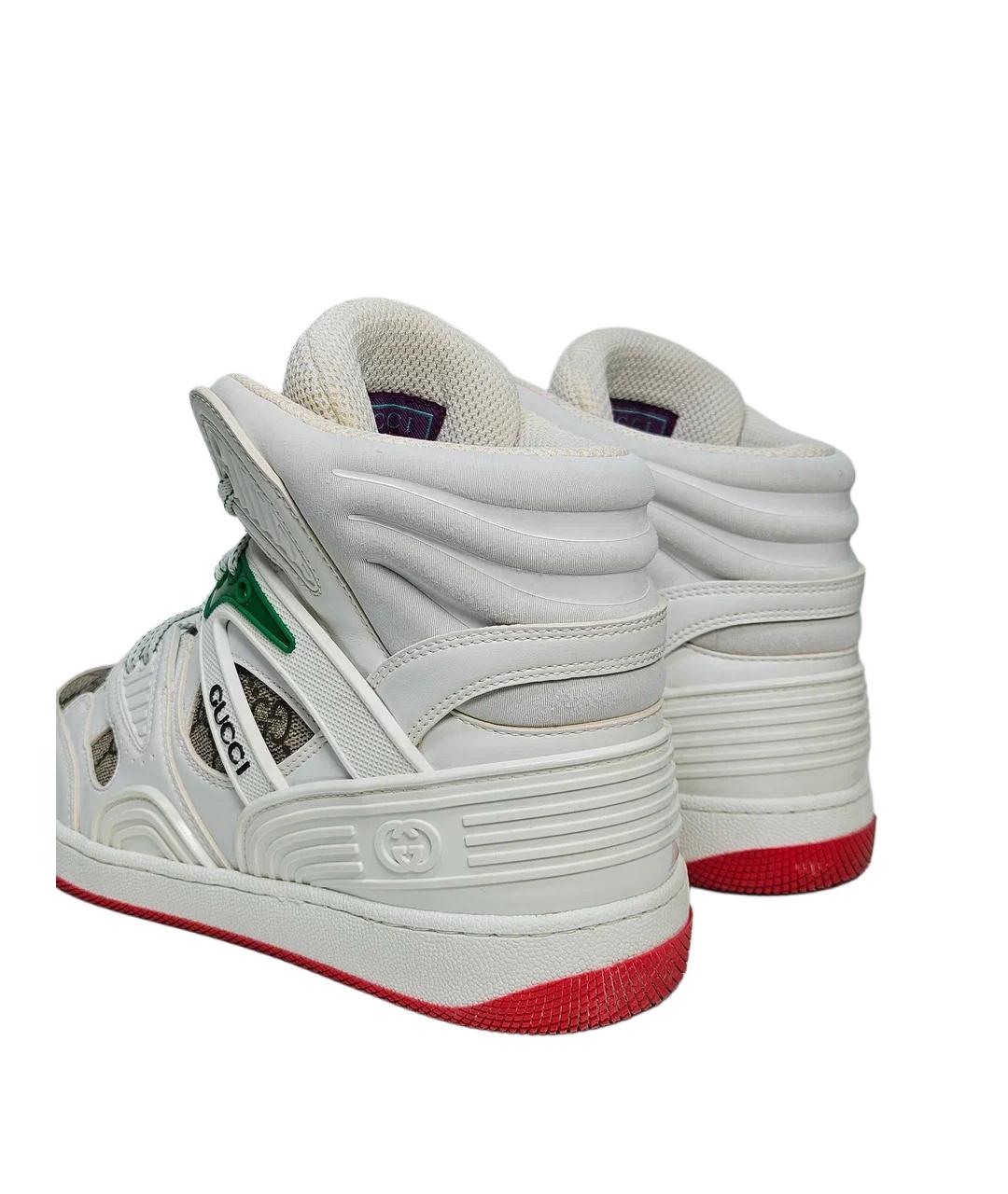 GUCCI Белые кожаные кеды, фото 5