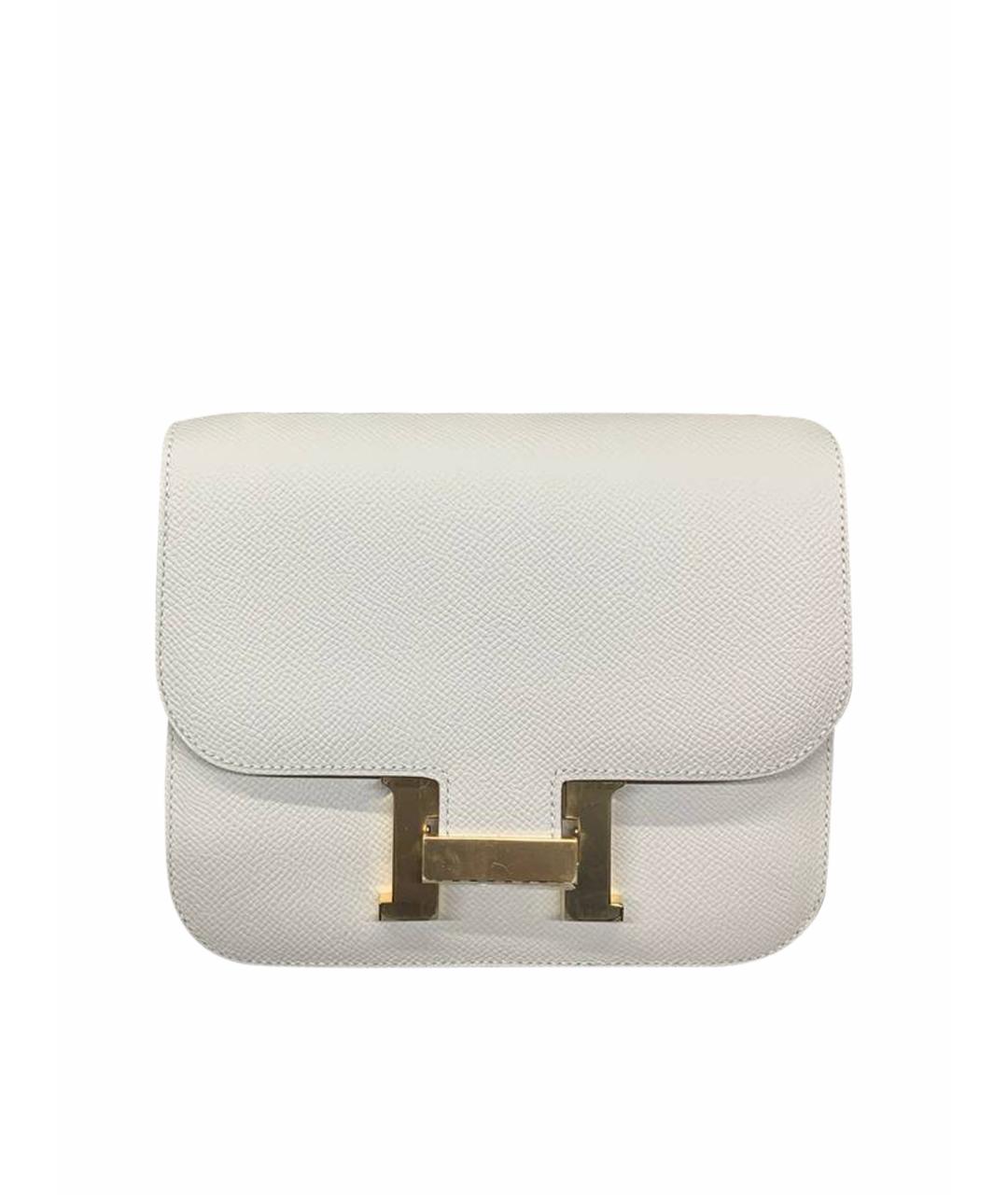 HERMES Белая кожаная сумка через плечо, фото 1