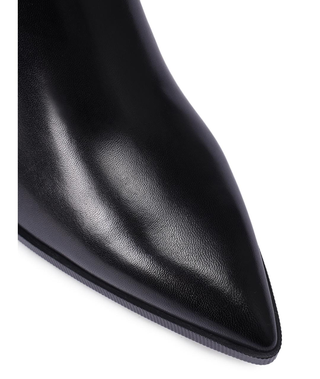 SANTONI Черные кожаные сапоги, фото 5