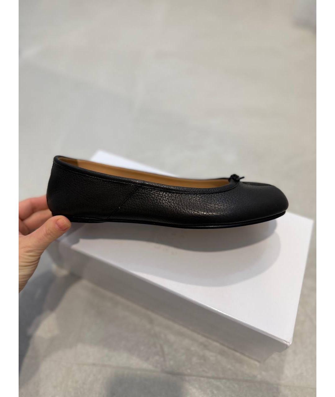 MAISON MARGIELA Черные кожаные балетки, фото 9