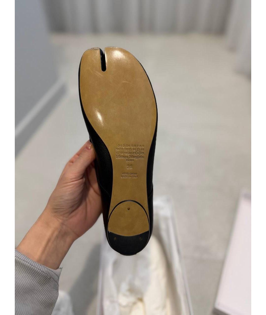 MAISON MARGIELA Черные кожаные балетки, фото 7