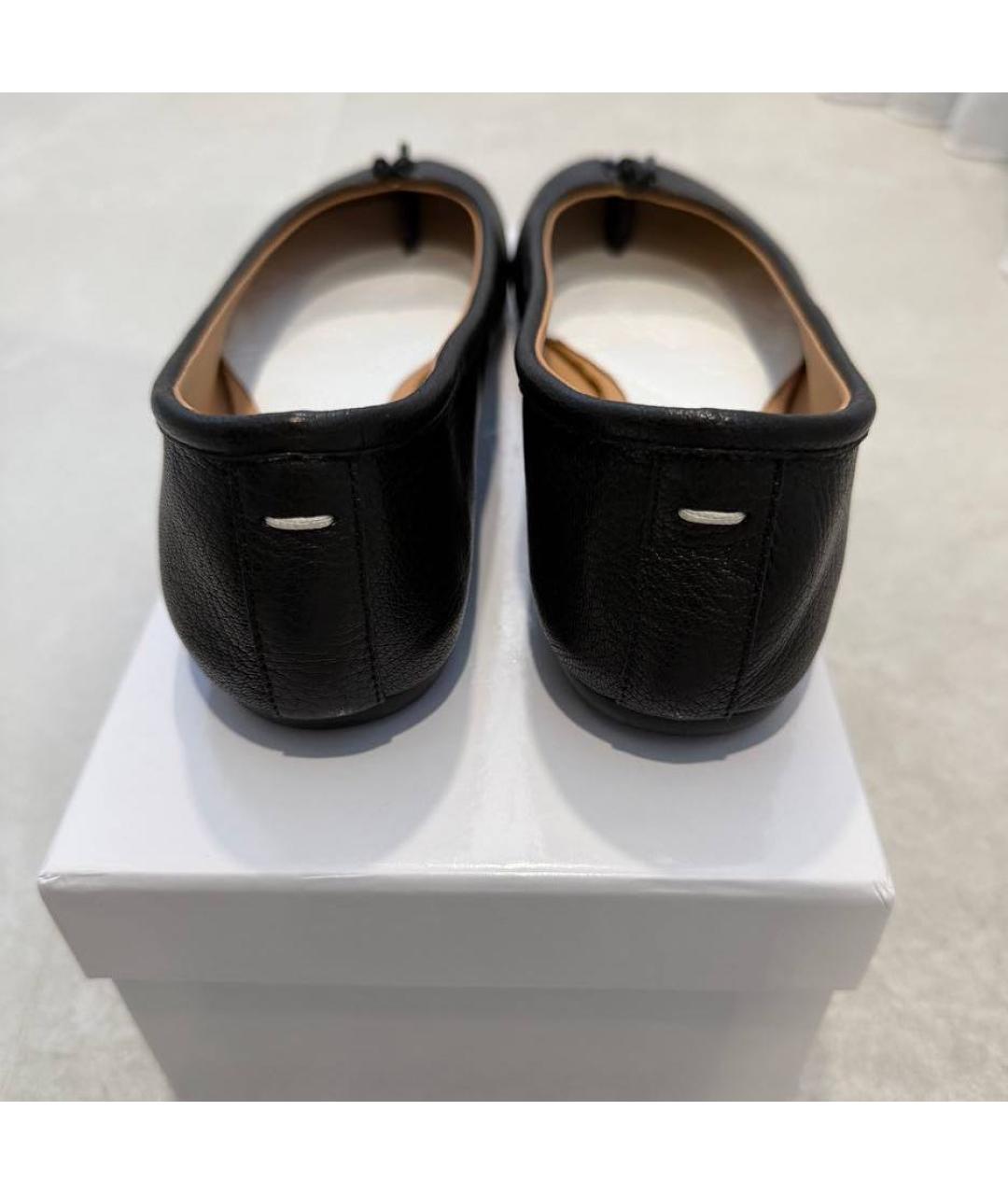 MAISON MARGIELA Черные кожаные балетки, фото 3