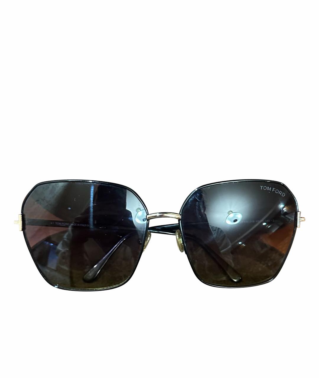 TOM FORD Коричневые металлические солнцезащитные очки, фото 1