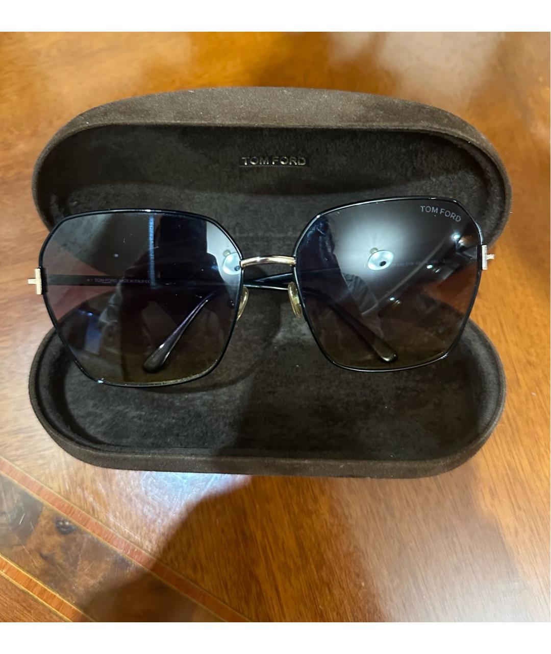 TOM FORD Коричневые металлические солнцезащитные очки, фото 5