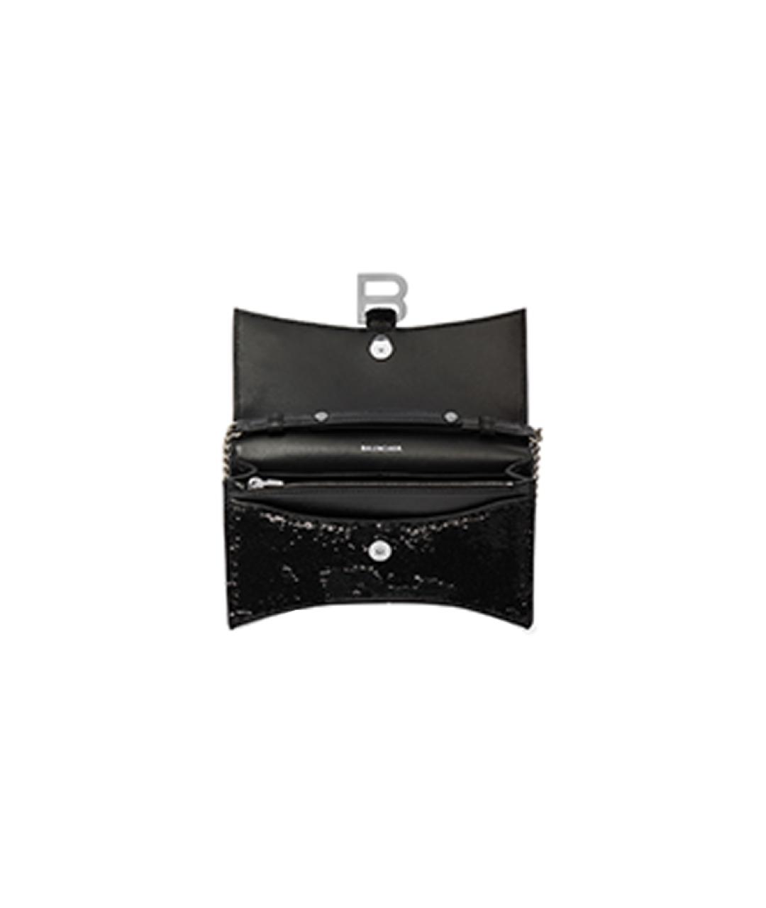 BALENCIAGA Черный кожаный кошелек, фото 6