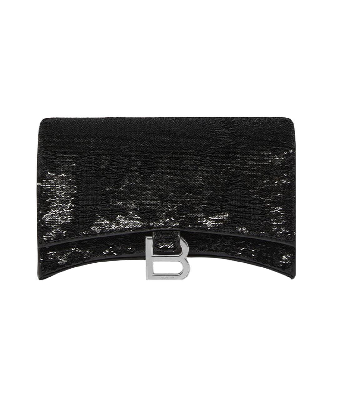 BALENCIAGA Черный кожаный кошелек, фото 1