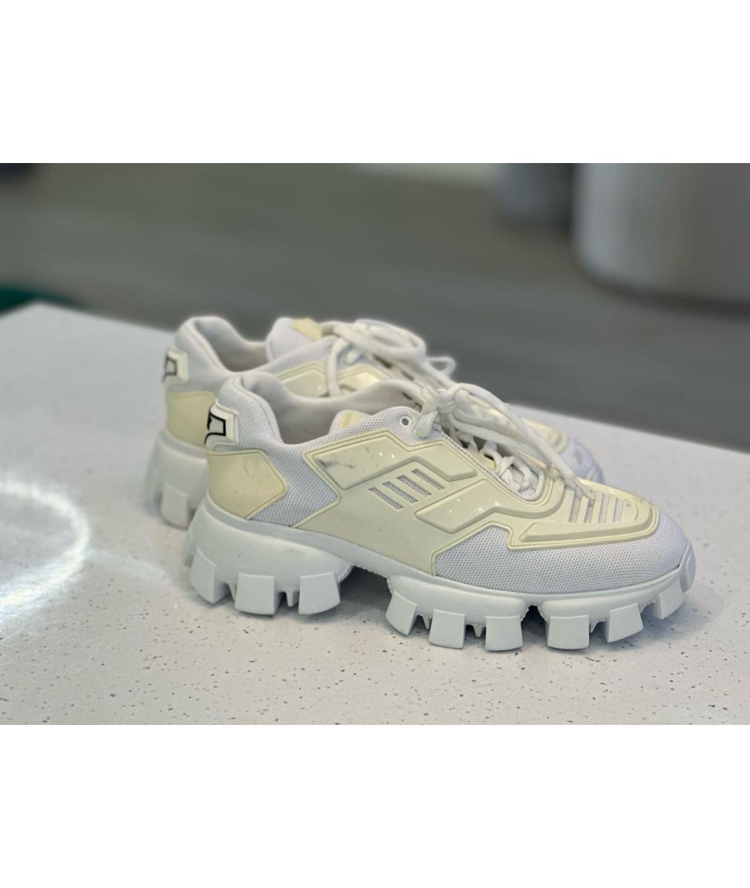 PRADA Белые кожаные кеды, фото 2