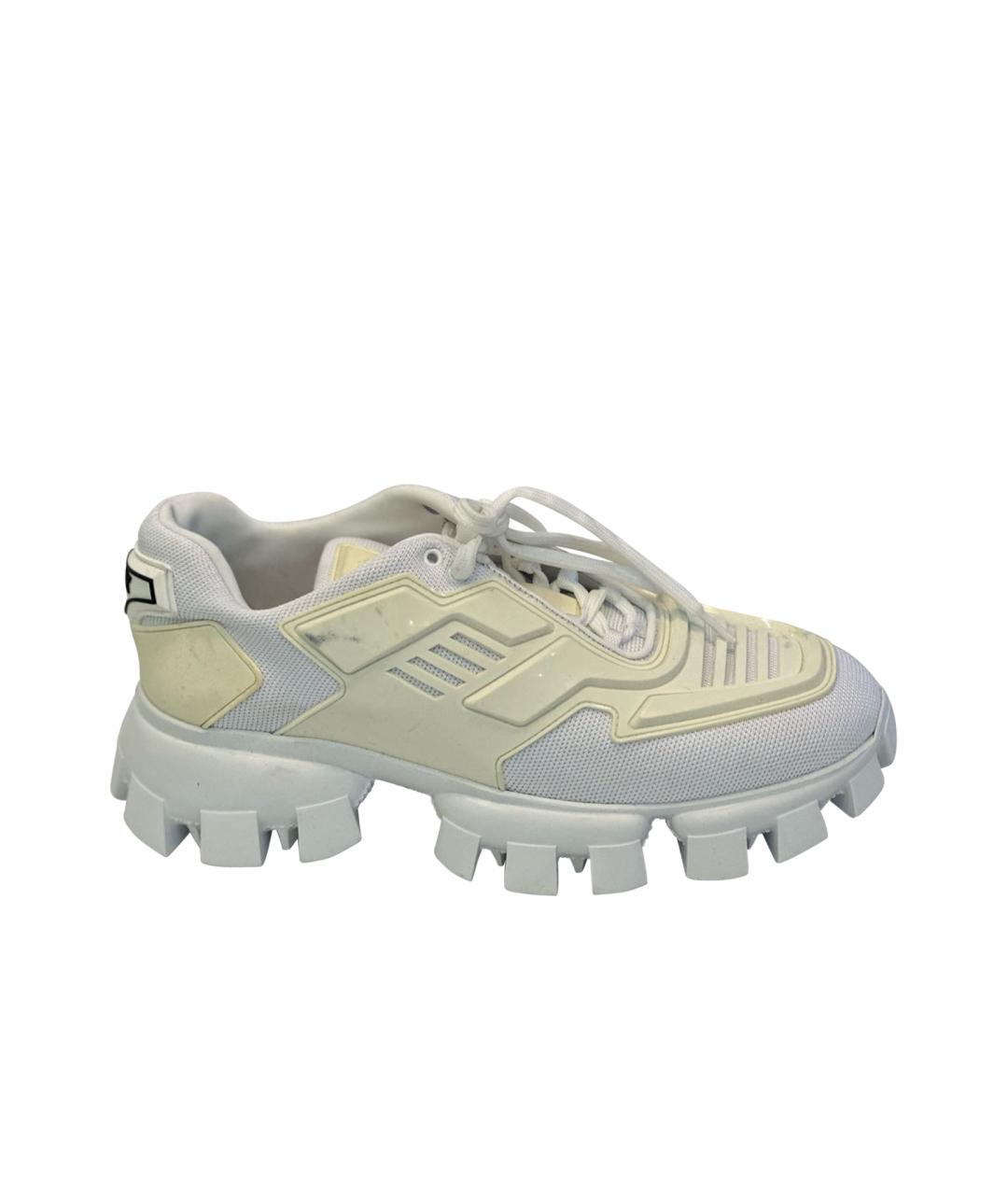 PRADA Белые кожаные кеды, фото 1