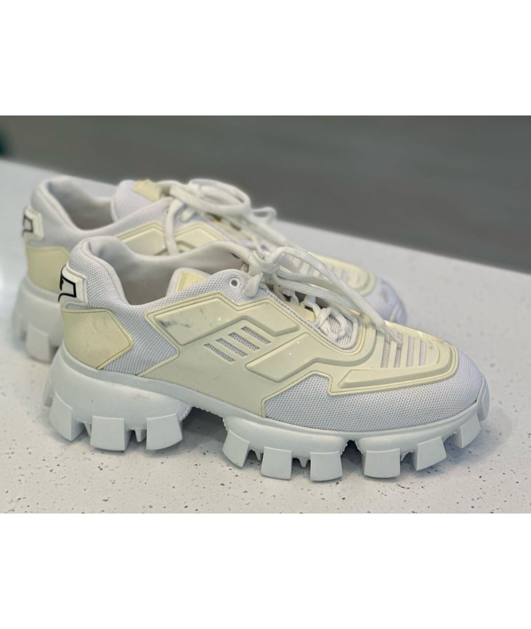 PRADA Белые кожаные кеды, фото 3