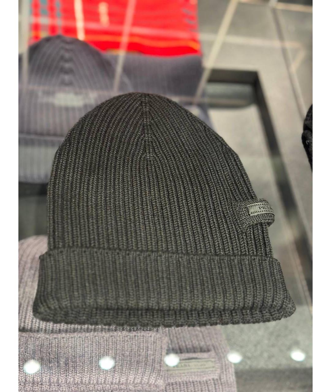PRADA Черная шапка, фото 3