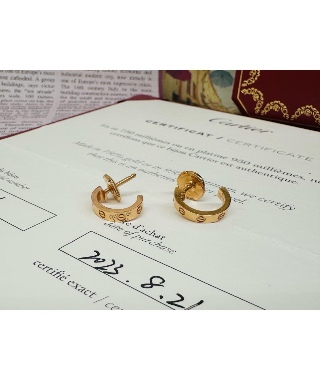 CARTIER Золотые серьги из розового золота, фото 6